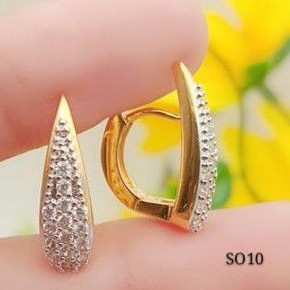 xuping anting permata putih lapisan emas impor terbaru