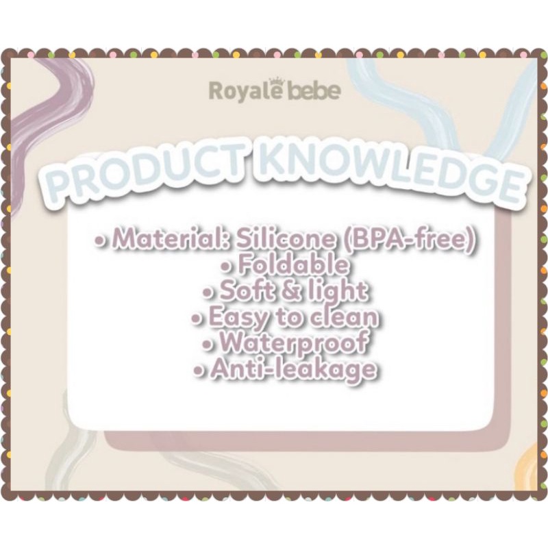 ROYALE BEBE Silicone Bib / Celemek Makan Bayi Silikon