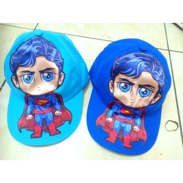 TOPI ANAK 2 LED SUPERMAN/AKSESORIS ANAK/TOPI ANAK