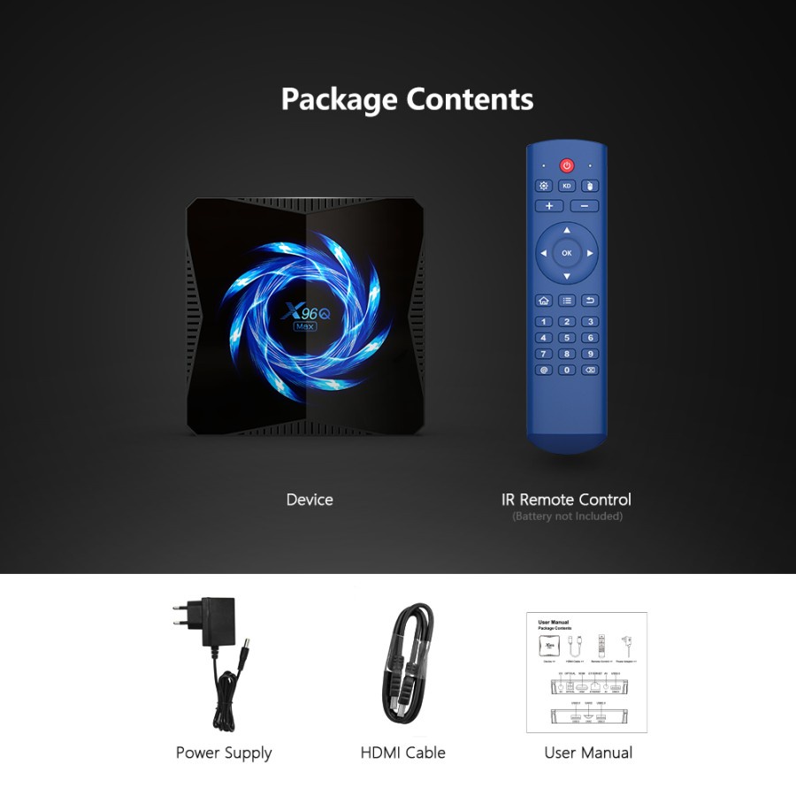 Android Tv Box X96Q MAX RAM 4GB ROM 64GB OS 10 Miracast Airplay BT5.0