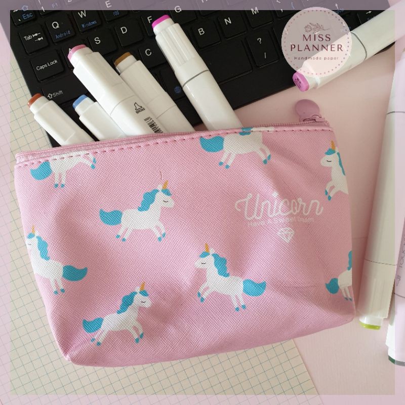 

Tempat pensil pouch unicorn pink