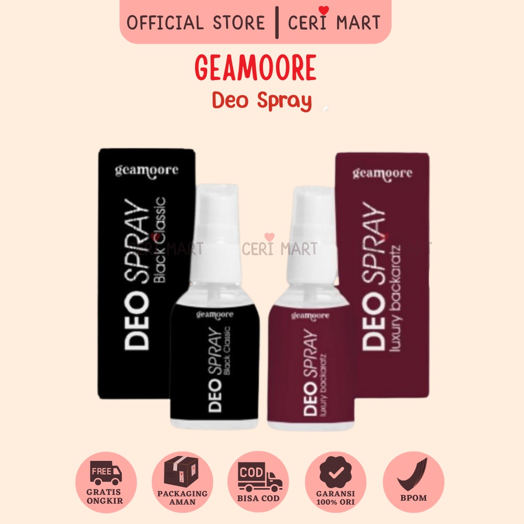 Deodorant Spray Deo Spray Geamoore With Tawas Alami 30 ml Pencerah Penghilang Bau Badan Obat Ketiak 