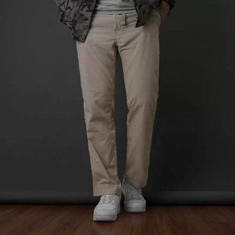 Celana Panjang Pria UNQL X JW Anderson Drawstring Pull On Relaxed Pants Khaki