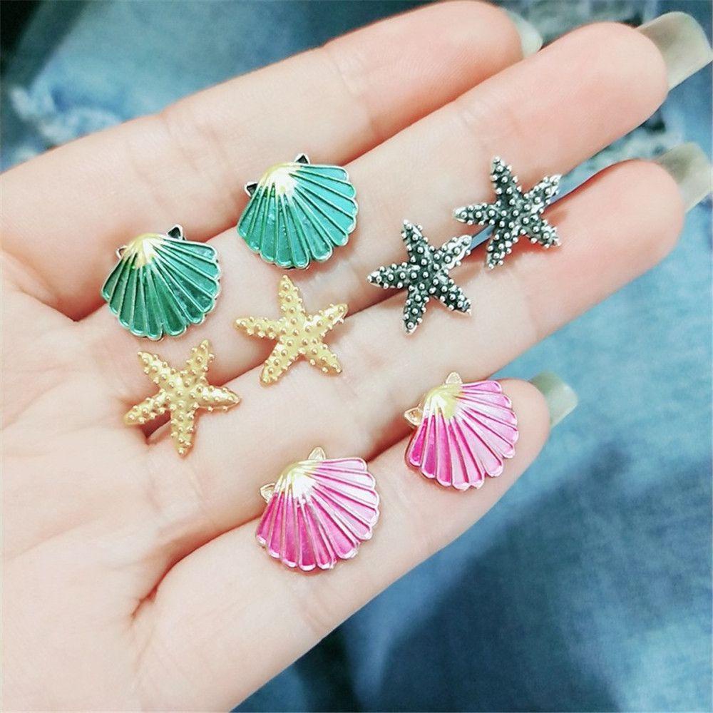 Anting Tusuk Nanas Aksesoris Fashion Perhiasan Bintang Laut