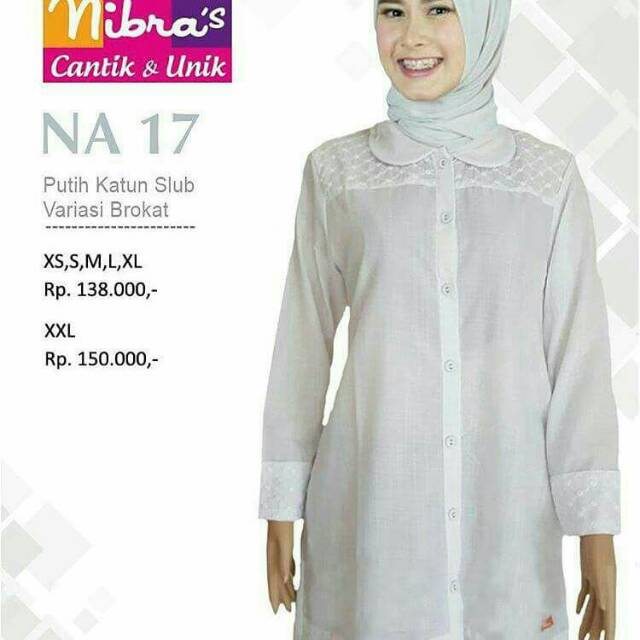 Tunik nibras putih NA 17  ready size M