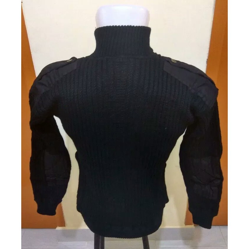 AM Sweater Hitam Brimob POLRI Tactical Sweater Rajut Hitam