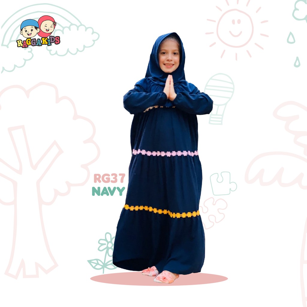 Gamis Anak Perempuan Remaja Tanggung Dewasa Couple Terbaru Branded Bahan Kaos Nyaman Adem Raggakids RG 37