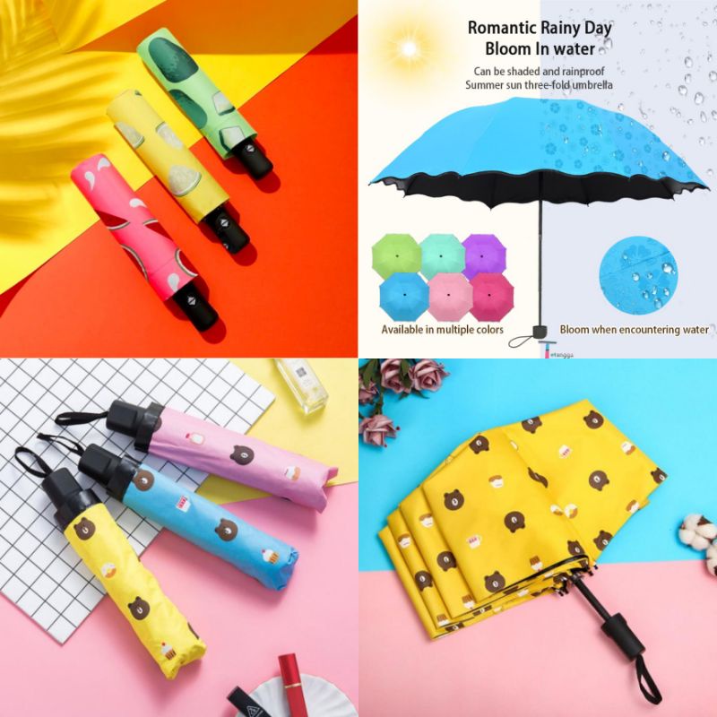 PAYUNG LIPAT OTOMATIS ANTI UV MOTIF BUAH BUAHAN || PAYUNG 3D MOTIF BUAH