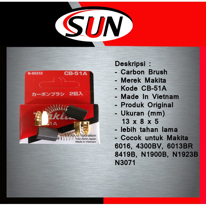 Carbon Brush Arang Sepul Bostel Cb 51 A Makita Original Asli