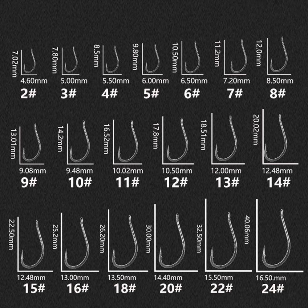 Preva 500pcs Pengait Pancing 2-6# Size Circled Band Extra Kuat