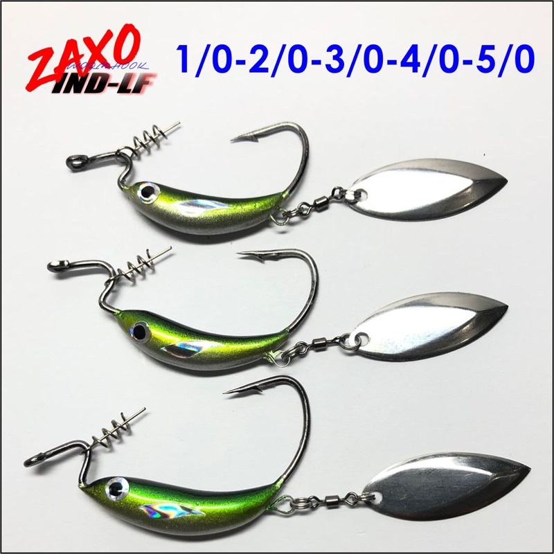 Wormhook blade spiner realis Zaxo Dengan Pemberat size 1/0 2/0 3/0 4/0 5/0