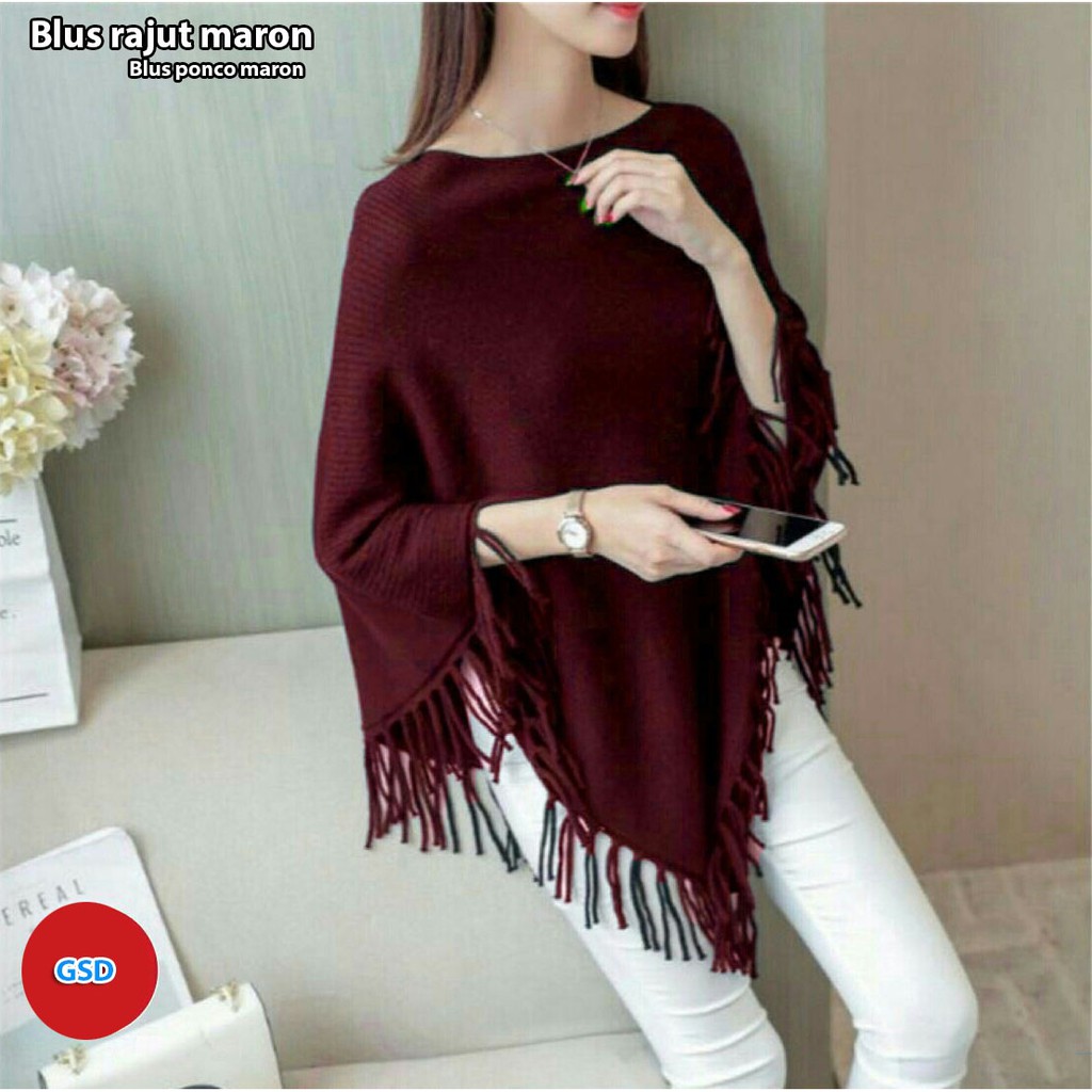 Atasan Blouse Rumbay Wanita Kekinian Baju Rajut Korea 