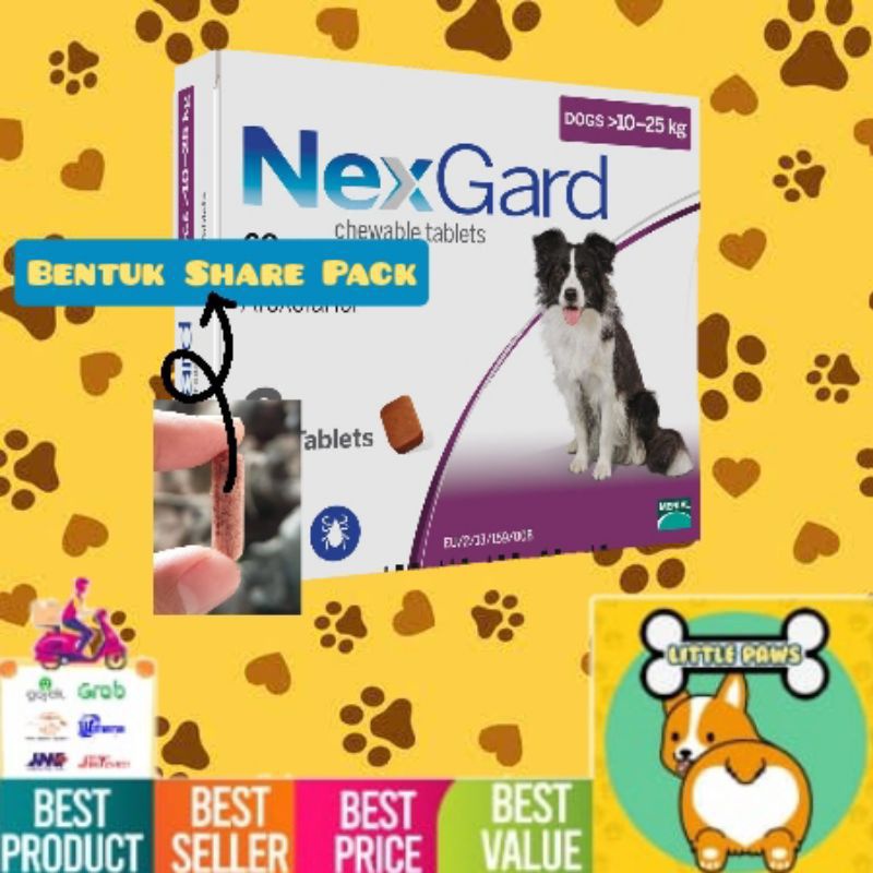 REPACK ORIGINAL - Obat kutu anjing Nexgard (10-25kg) L Large Dog