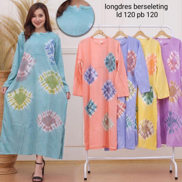 Daster kaos busui jumbo lengan panjang longdress wanita murah