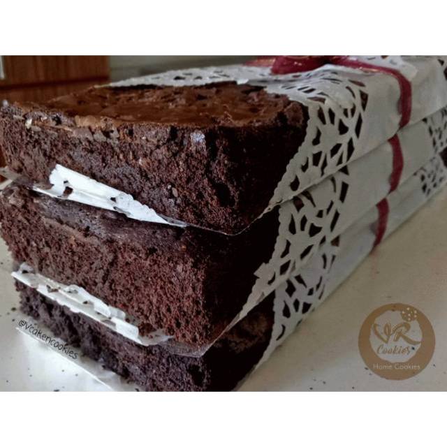

American Fudgy Brownies / Brownis panggang Fudgy bisa gluten free gratis kartu ucapan+gantu
