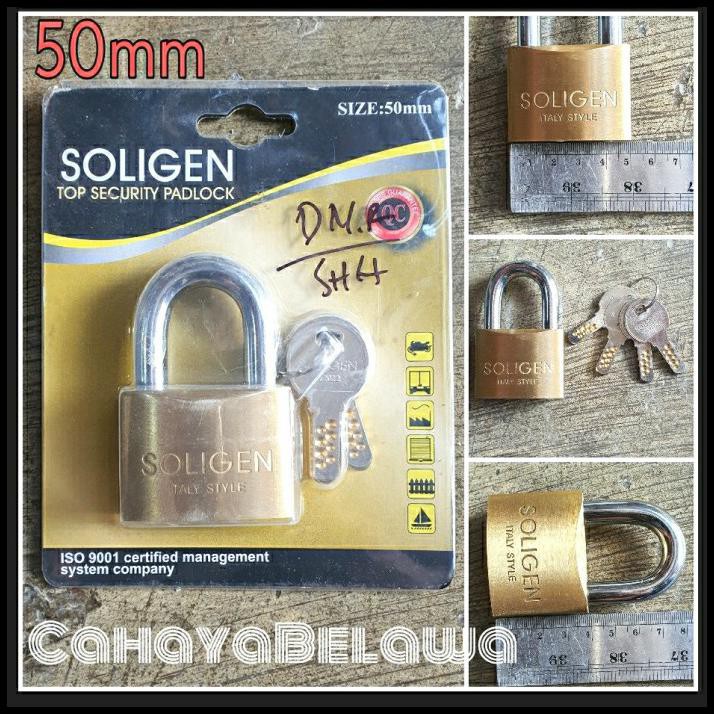 Gembok Soligen 50 Mm Kuningan - Gembok