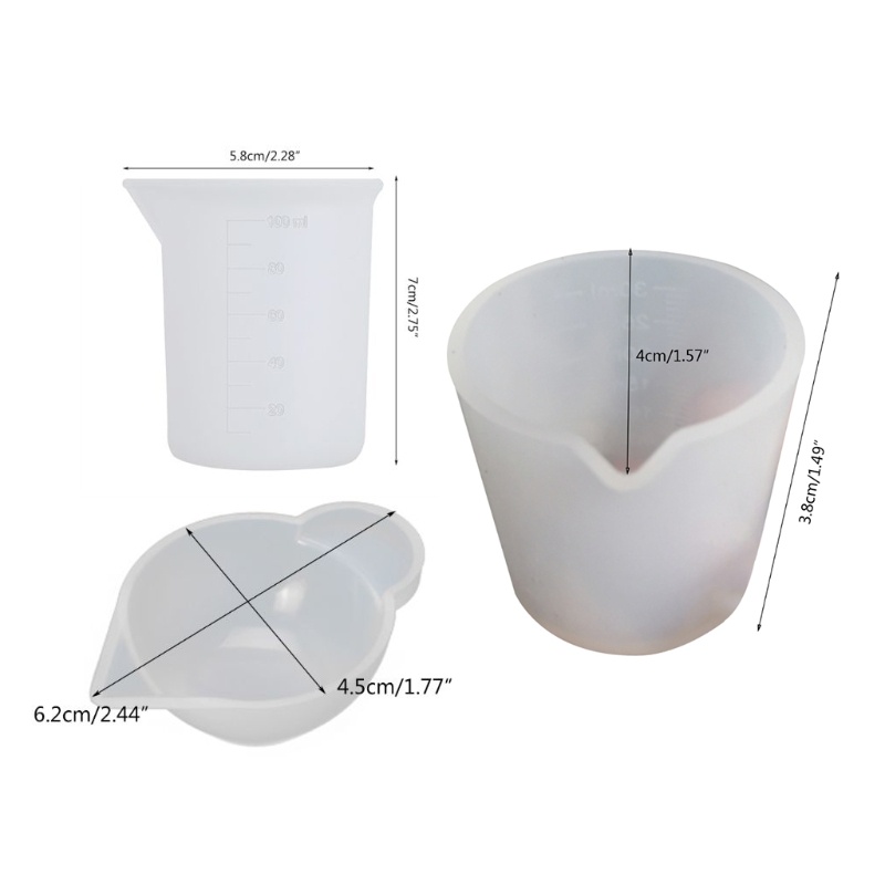 SIY  16 Pcs Silicone Measuring Cups Mixing Cup Divided Cups Dispensing Stirrer DIY Handmade UV Epoxy Resin Tool Kit