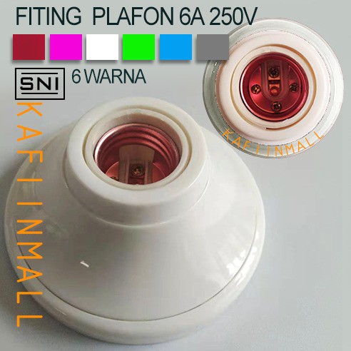 6A Fitting plafon warna warni fiting plafon bulat /persegi rumah Fitting lampu
