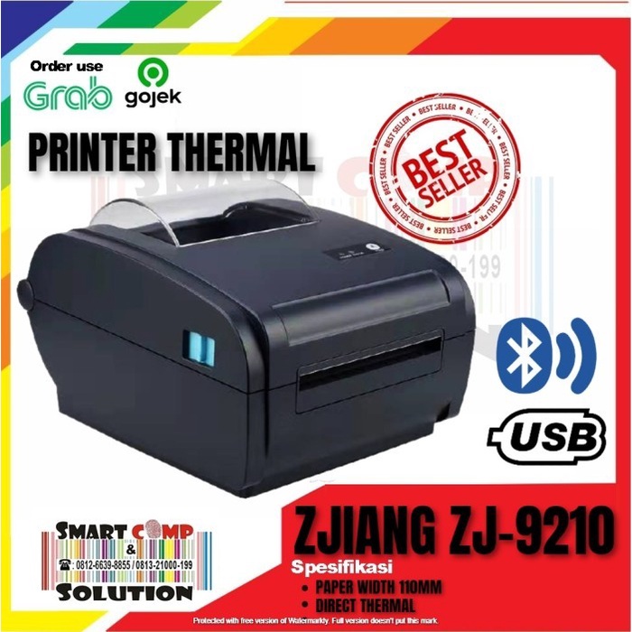 BARCODE PRINTER THERMAL Zjiang ZJ9210 ZJ-9210 LP 9210U LP-9210U SIZE 110MM / A6 - USB - 4&quot;