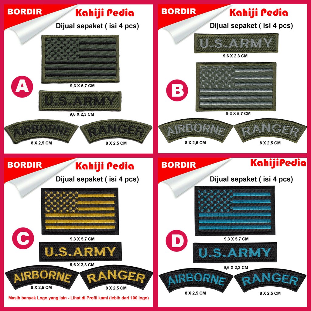 Patch bordir emblem bordir US Army Series