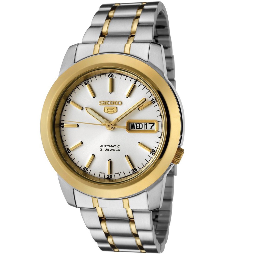 Seiko 5 SNKE54K1 Automatic Two Tone Bracelet | Jam Pria SNKE54