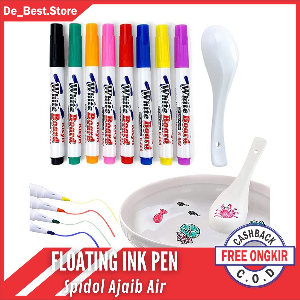 

Spidol Ajaib Air Warna Warni - Spidol Air Apung - Magic Marker White Board