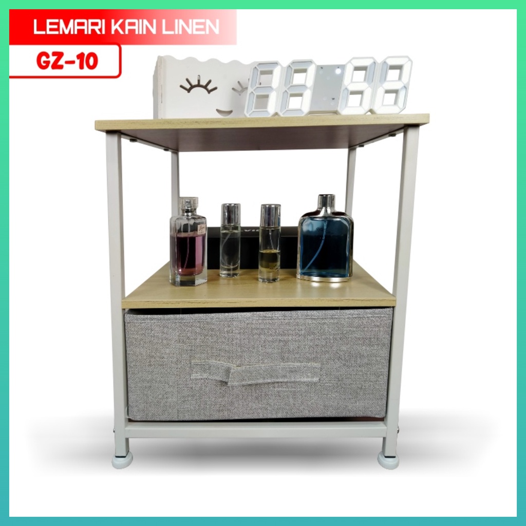 Lemari 2 Tingkat Lemari Linen Serbaguna Lemari Portable Minimalis  Premium Bagus Mewah GZ-10 Worldhome66