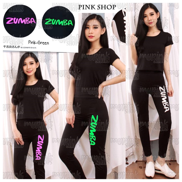 Stelan Senam  Zumba Big Miring  Atasn Polos Panjang Shopee 