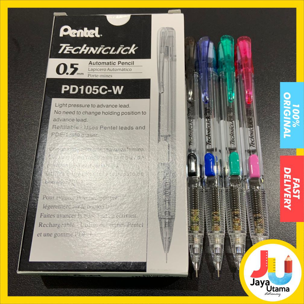 

Pentel Pensil Mekanik Pd 105 (Techniclik) Trans