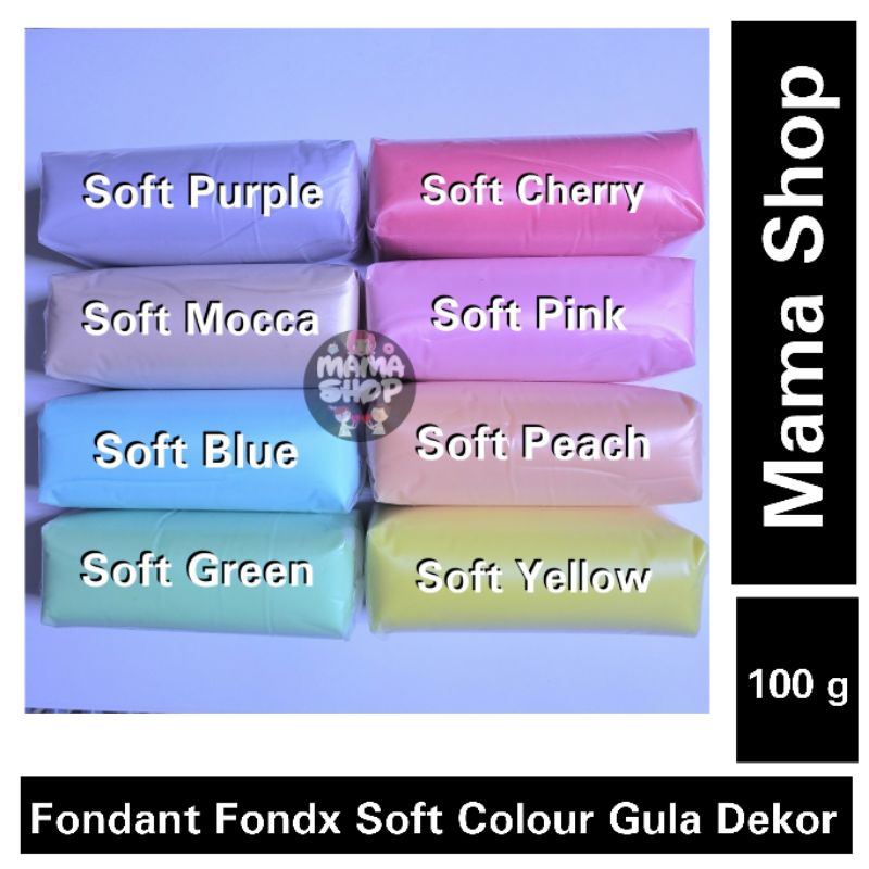 Fondant Fondx Warna Pastel Soft Colour 100 gr Icing Sugar Gula Dekorasi Kue