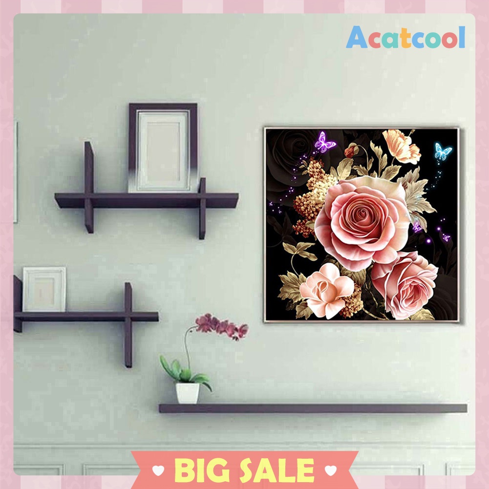 Butterfly Flowers 5D Diamond Painting Embroidery DIY Craft Cross Stitch