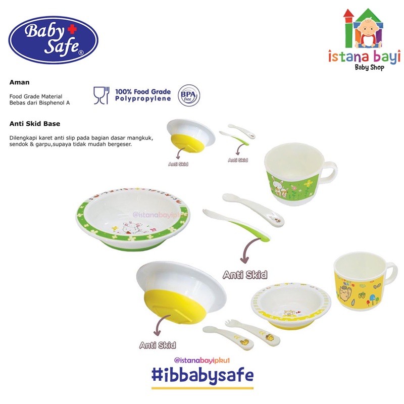 BABY SAFE SET MEAL 5 Pcs/BABY SAFE FEEDING SET/SET PERLENGKAPAN MAKAN ANAK