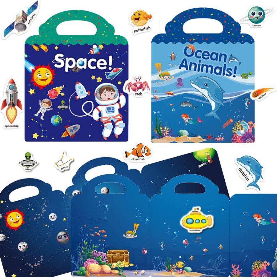 

YUH Reusable First Sticker Book Mainan Buku Album Stiker Anak Tempel Ulang