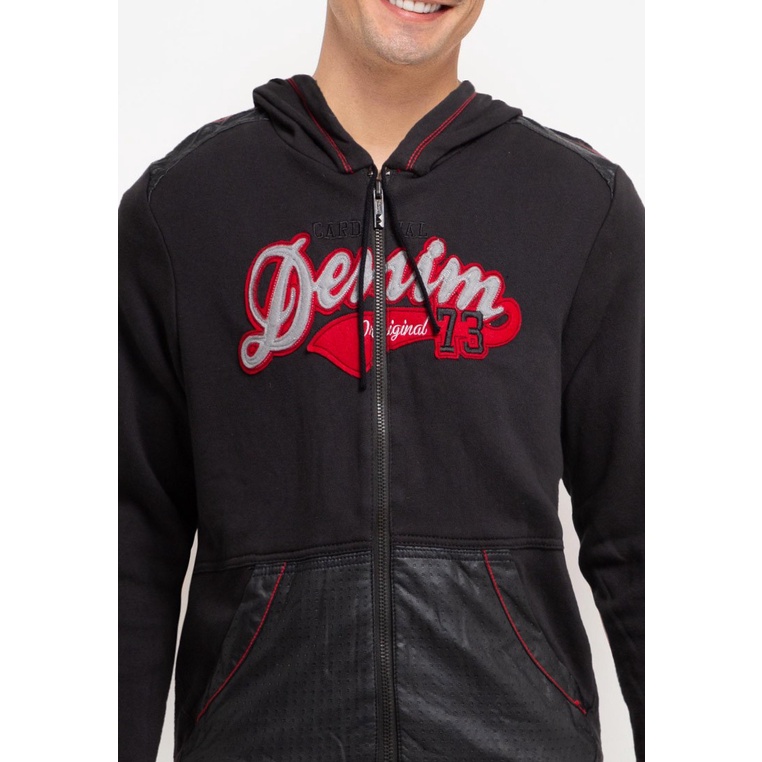 JAKET HOODIE CASUAL PRIA CARDINAL ORIGINAL TERBARU HITAM CA07