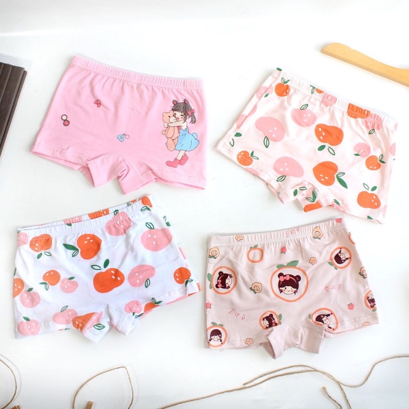 SET Boxer Anak Perempuan Bahan Katun Import Premium Celana Dalam Segiempat Anak Cewe Lucu Celana Dalam Boxer Anak murah