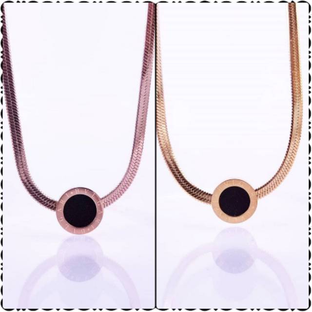 KALUNG LIONTIN TITANIUM BULAT HITAM