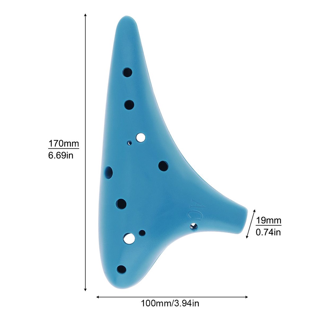 Seruling Ocarina Alto Nadac 12 Lubang Bahan Plastik Resin