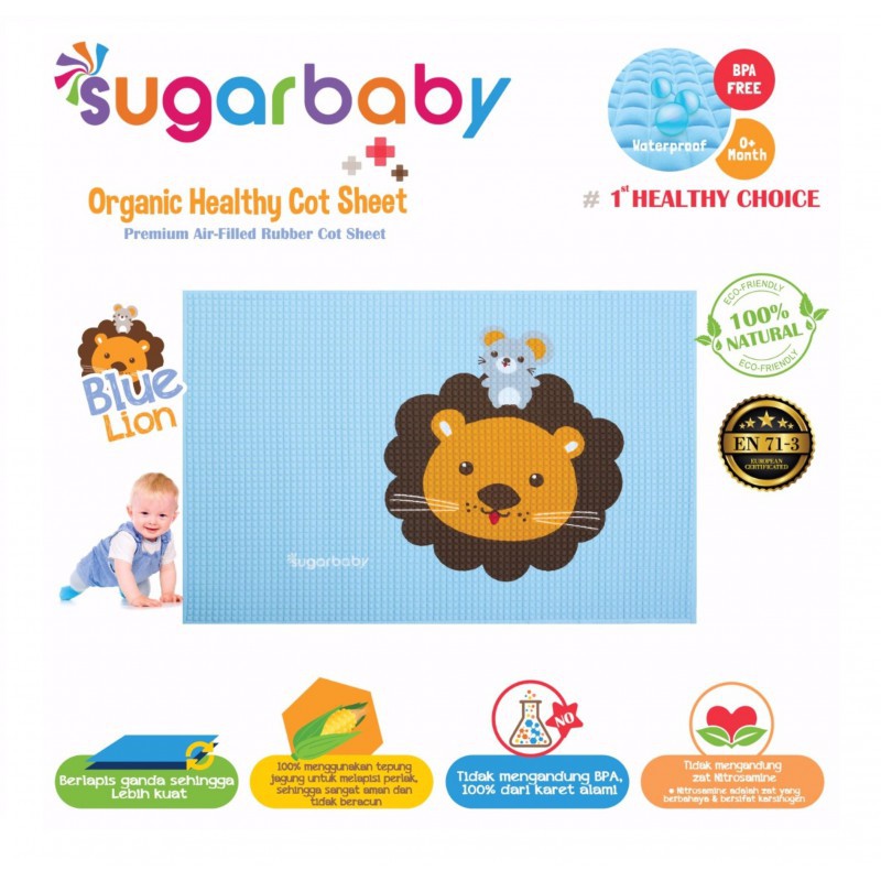 Sugar Baby Perlak Karet Organic Healthy Cot Sheet 90 x 60 cm - Pilihan Varian