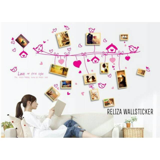 RELIZA WALL STICKER / Wallsticker FRAME PINK LOVE FOTO | STIKER DINDING AY9146