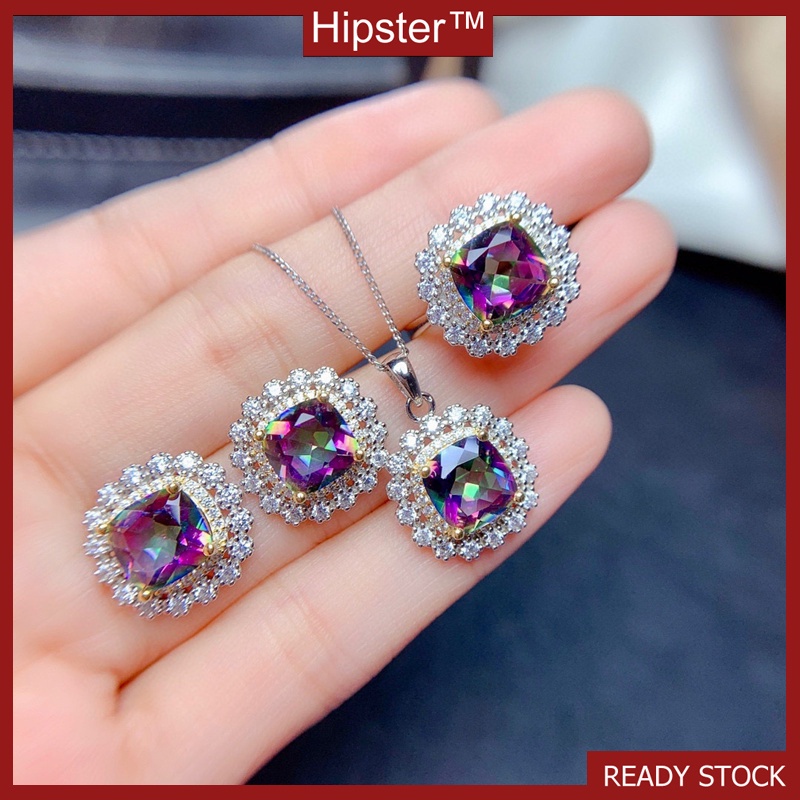 Jewelry Natural Colorful Moissanite Jewelry Set