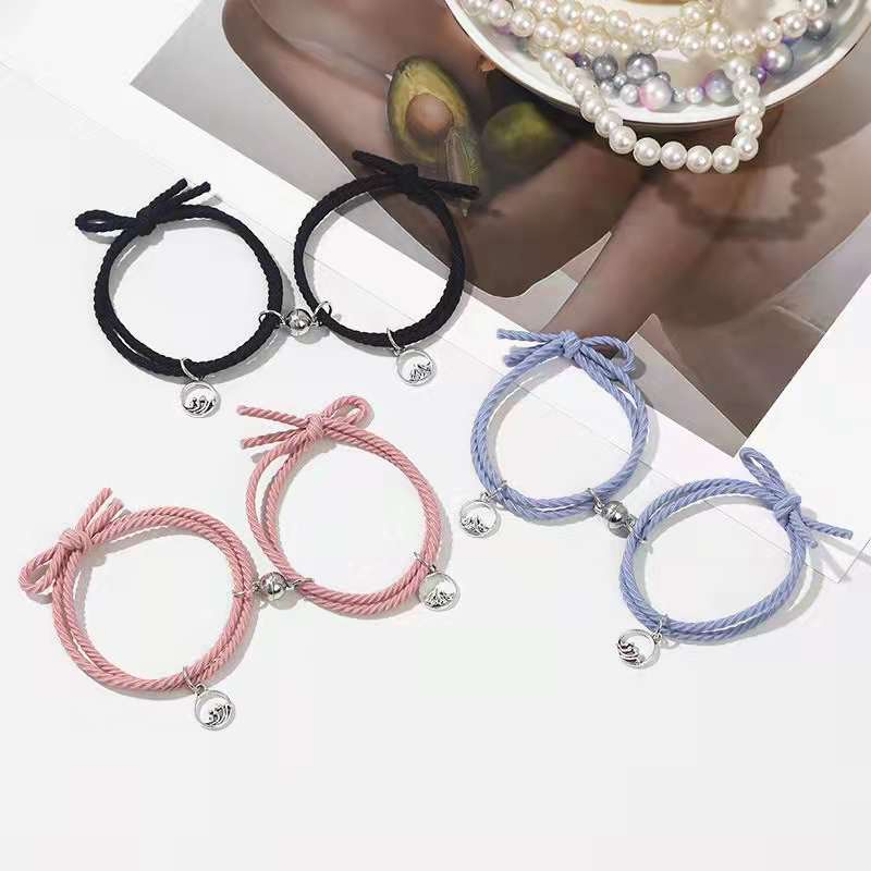 GELANG COUPLE PERSABATAN MAGNET 2PCS/PASANG GELANG TALI MAGNET BRACELETT