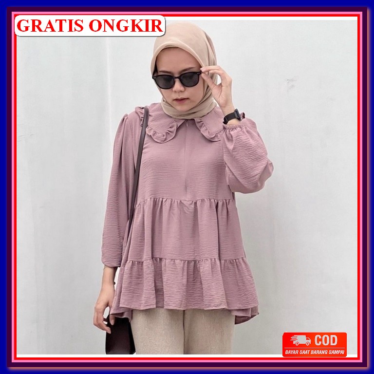 Tunik Wanita Terbaru Bahan Katun Terbaru 2021 Kekinian Motif Jumbo Bahan Rayon Perempuan Kekinian 20