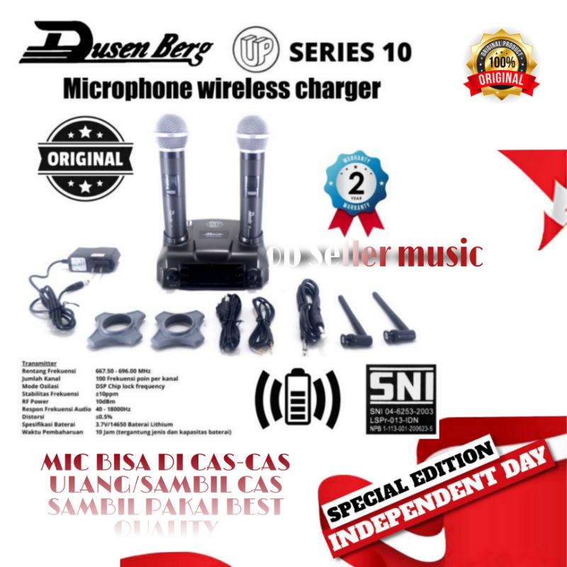 MIC WIRELESS DUSENBERG 10 SERIES BISA DI CHARGER 2MIC HANDHELD WIRELESS CAS ORIGINAL