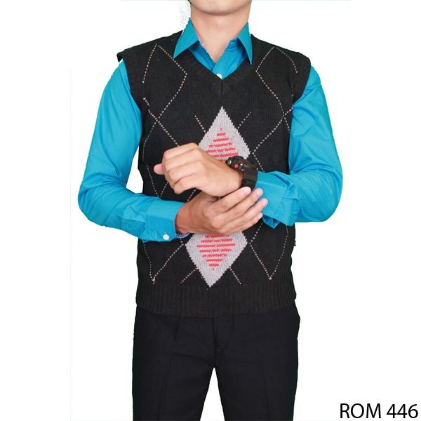 Rompi Casual Rajut Hitam – ROM 446