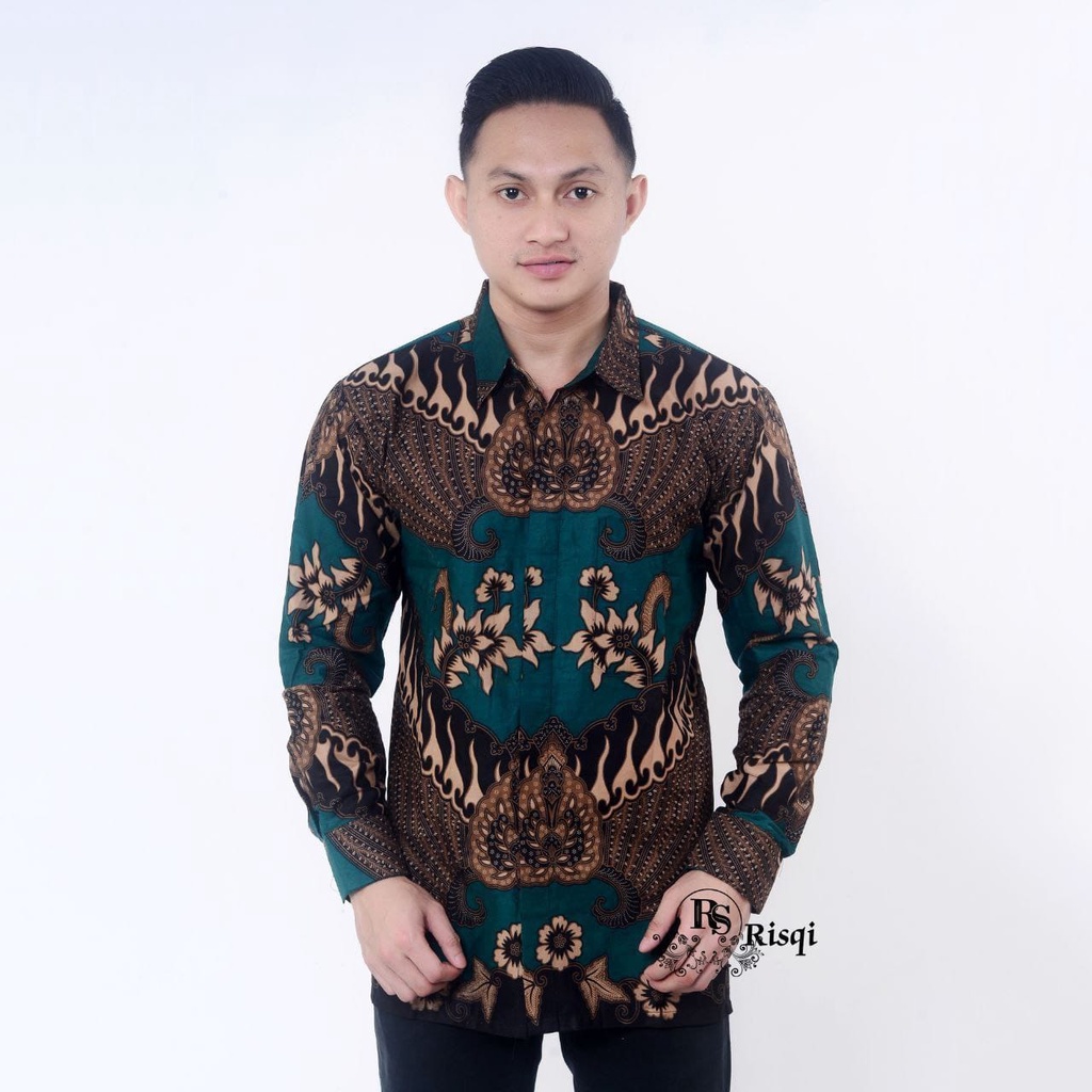 KEMEJA BATIK PRIA LENGAN PANJANG SIZE M L XL XXL BSWART batik HRB026 KENONGO SOGAN