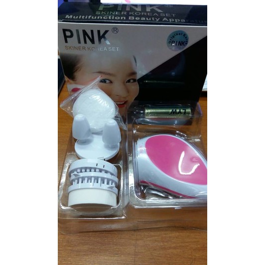 Pink Skiner Korea Beauty Set / Alat Pembersih Wajah / Pemijat Wajah