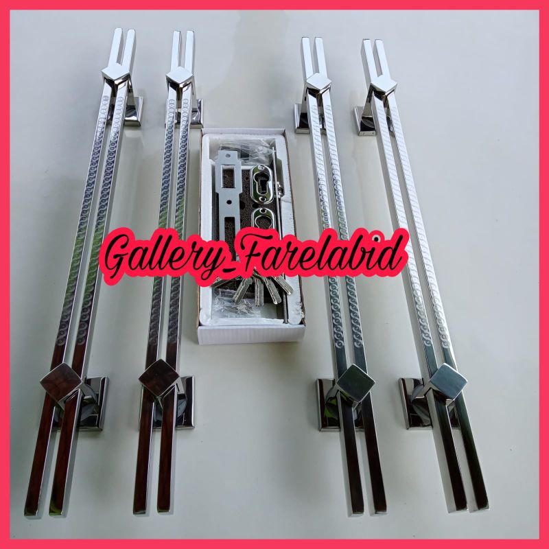 80 Cm Handle Pintu Rumah Stainless Steel Grafir 60 Cm Full Set Body Kunci Gagang Pintu Rumah Modern 45 Cm Set Bodi Pelor Pegangan Pintu Kupu Tarung Tarikan Pintu Rumah Utama Minimalis