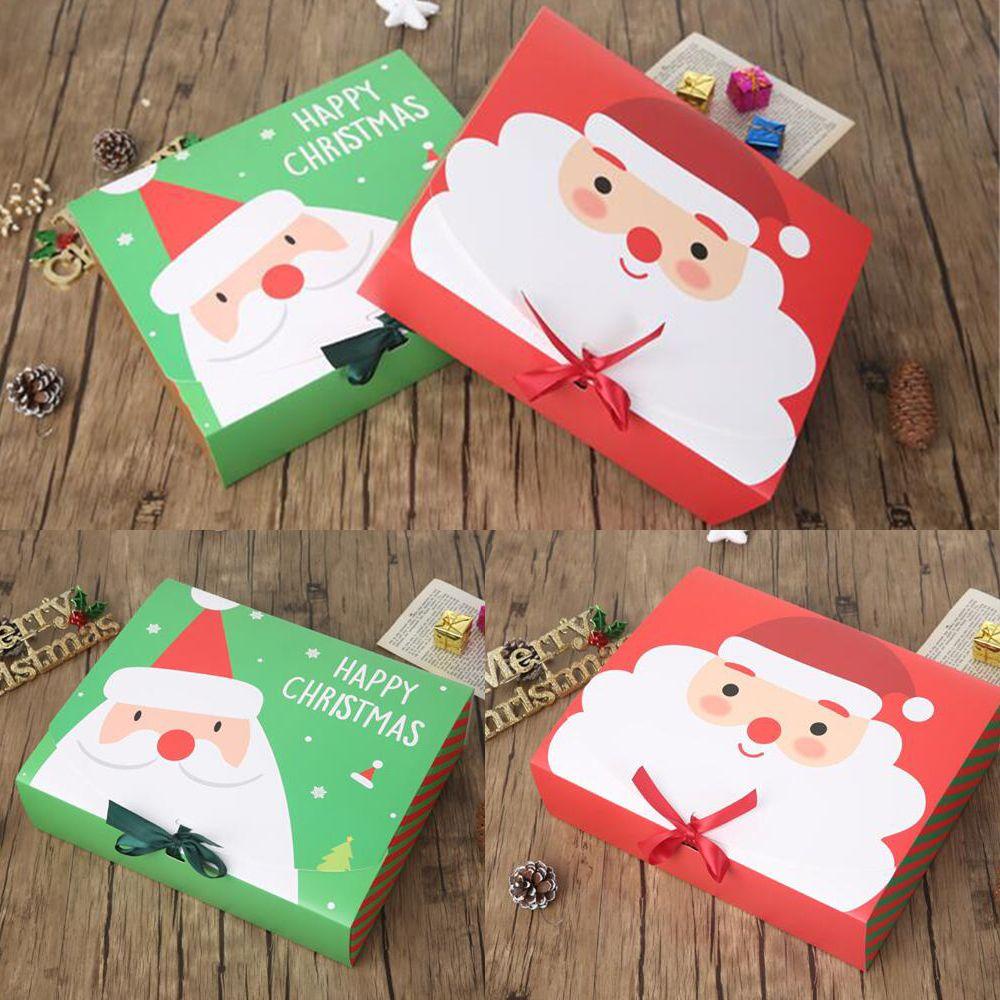 R-flower 10PCs Merry Christmas Box Perlengkapan Pesta Happy New Year Paper Candy Box