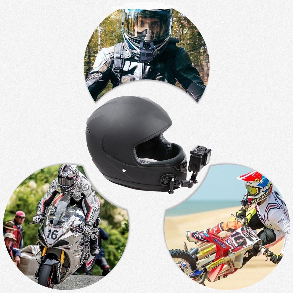 POPULAR Populer 20pcs Helm Depan Dagu Mount Full Face Berdiri Olahraga Luar Ruangan Dukungan Yang Dapat Disesuaikan Untuk Gopro Hero7 6 5 4 Aksesoris