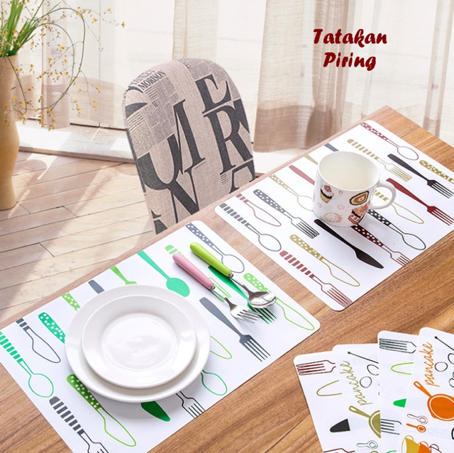 Tatakan piring gelas di meja makan PVC 1 set isi 2 ps ( bahan anti panas)